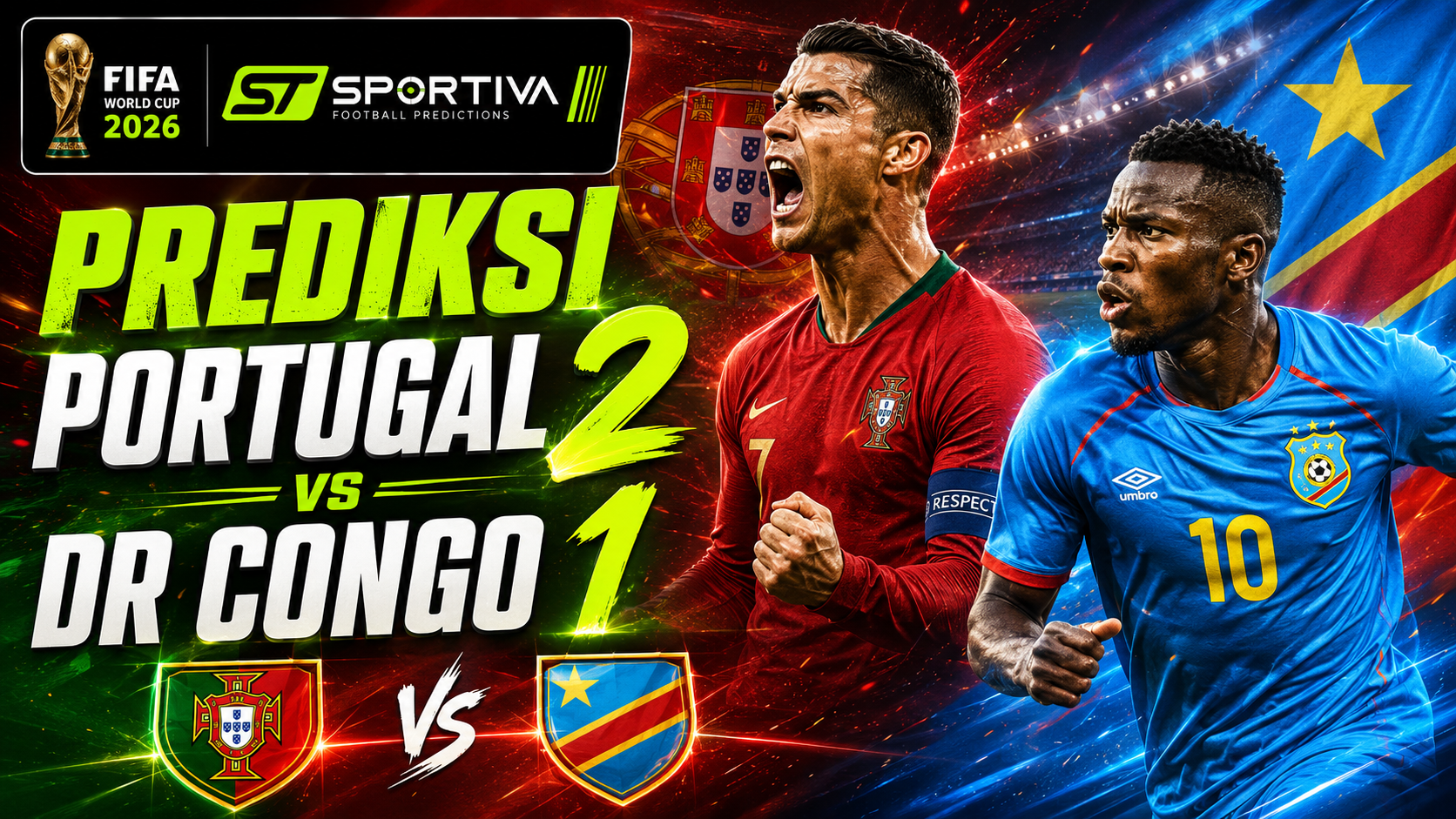 Prediksi Pertandingan Portugal 2 : 1 DR Congo - SPORTIVA